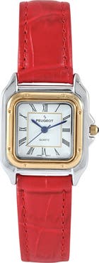 Peugeot Slim Leather Tank Watch- 36MM