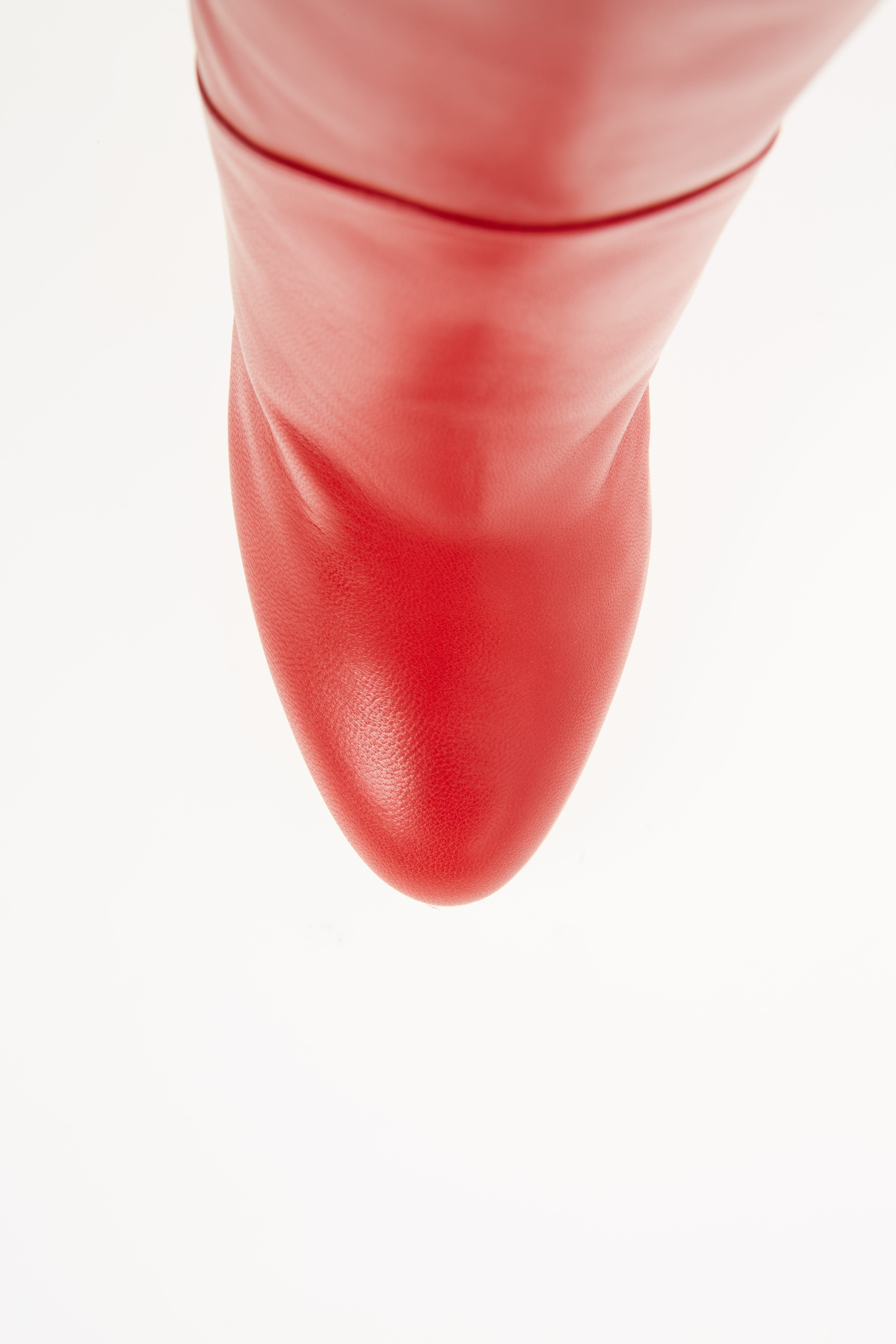 Over the Knee Boot, Alternate, color, RED LEATHER