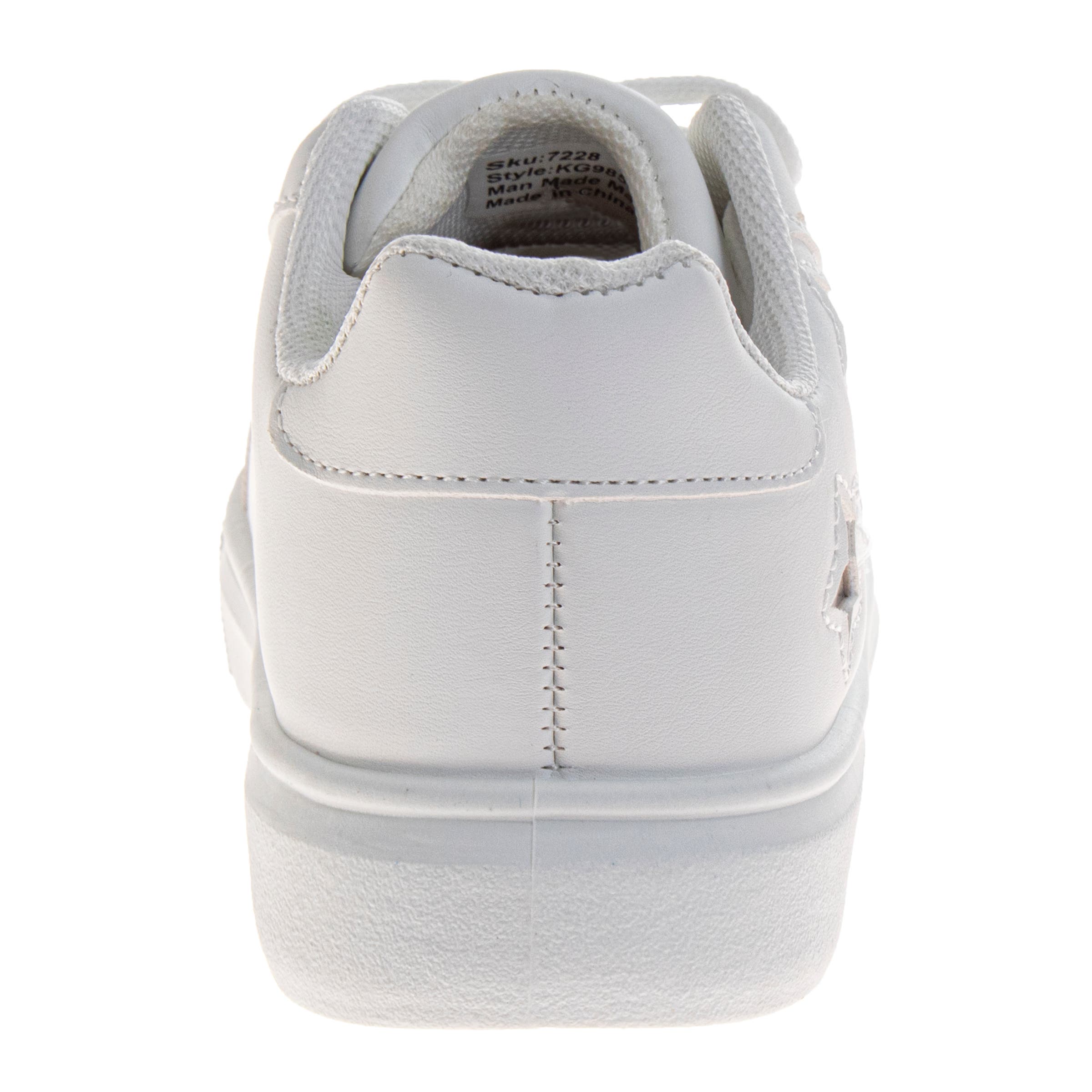 Kensie Girl Lace-Up Stars Casual Sneakers, Alternate, color, White/Silver