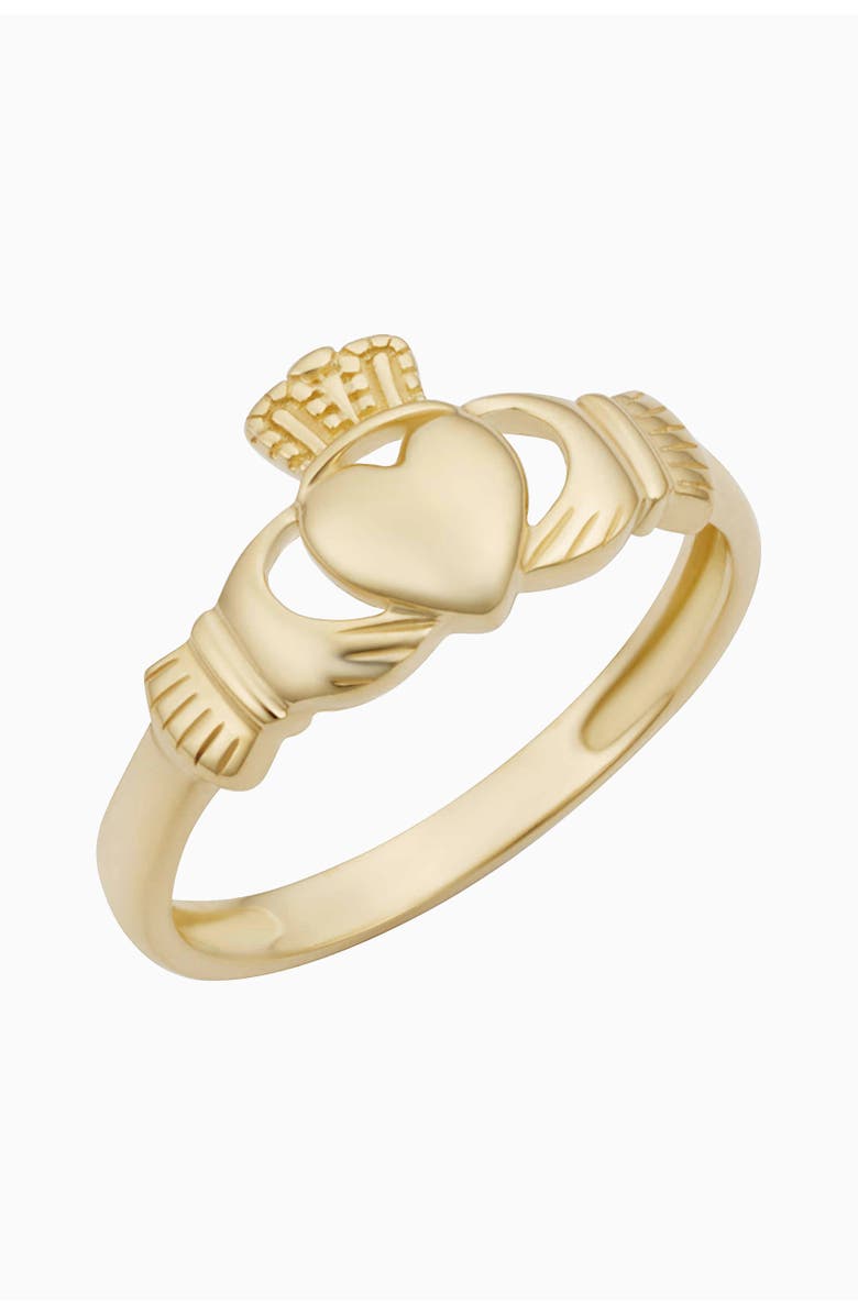 Oradina 14K Gold Claddagh Band Ring, Main, color,