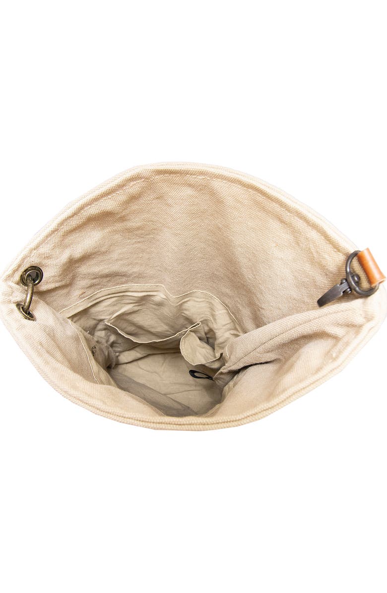VINTAGE ADDICTION Canvas & Leather Crossbody Bag, Alternate, color, Ivory
