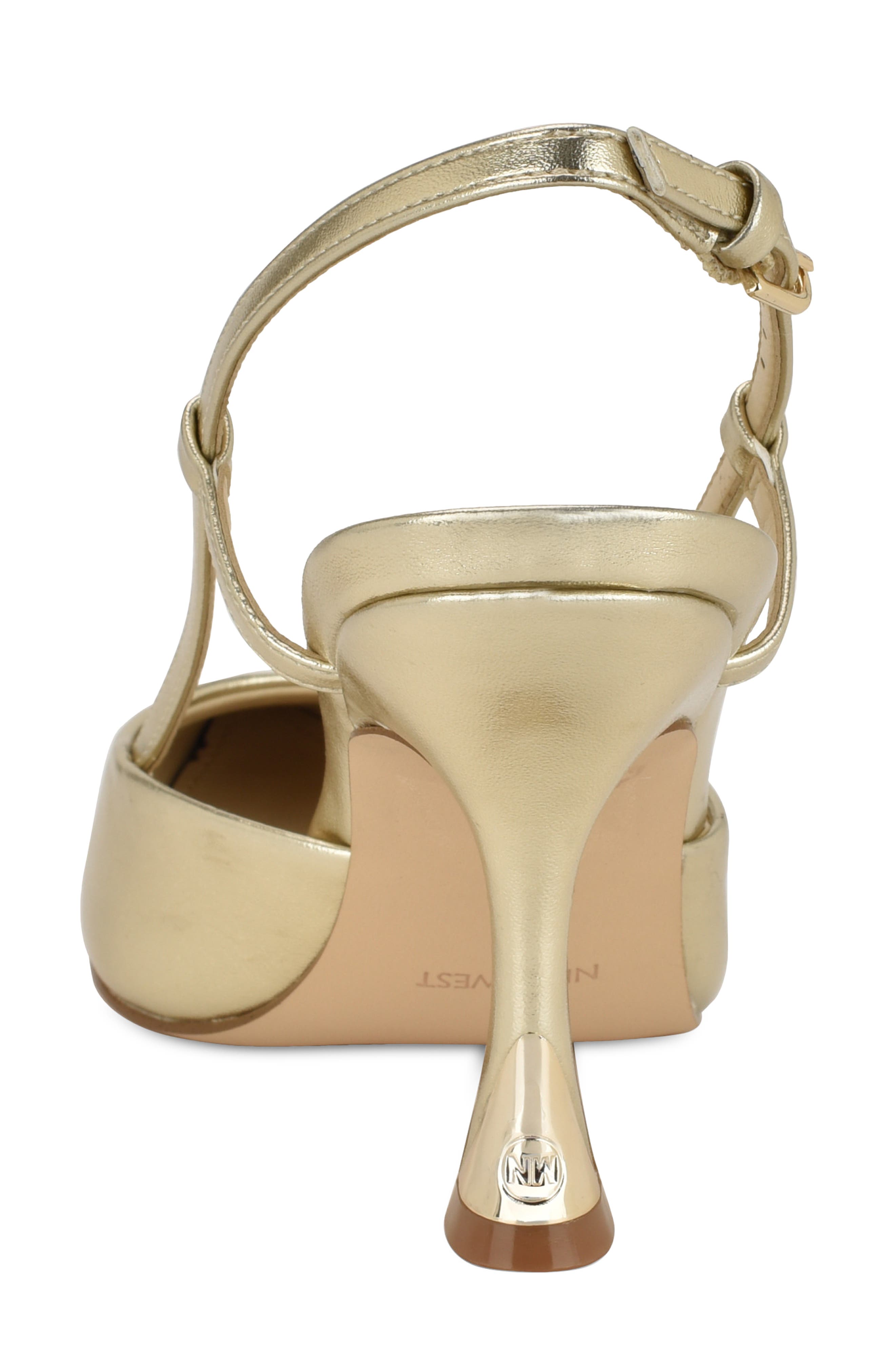 Nine West Vassa Pointed Toe Slingback Pump, Alternate, color, Gold