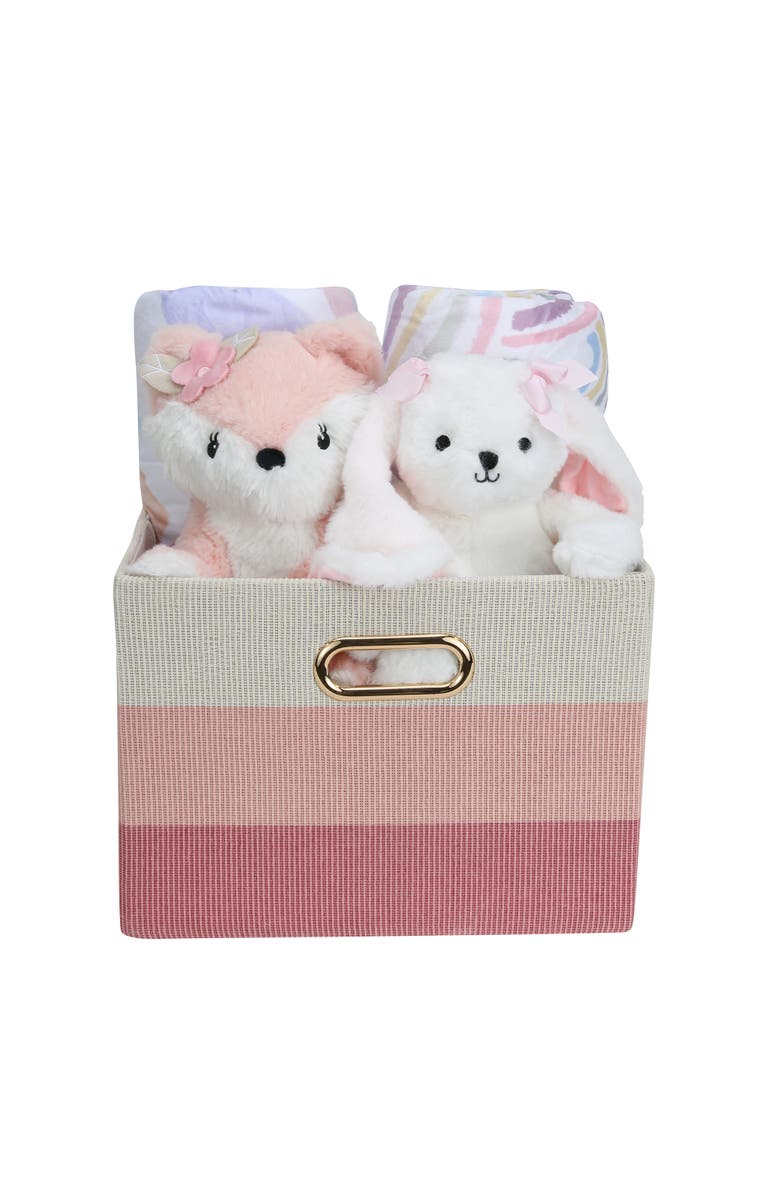 Lambs & Ivy 5-Piece Luxury Bunny & Fox Infant / Newborn / Baby Gift Basket, Alternate, color, Multicolor