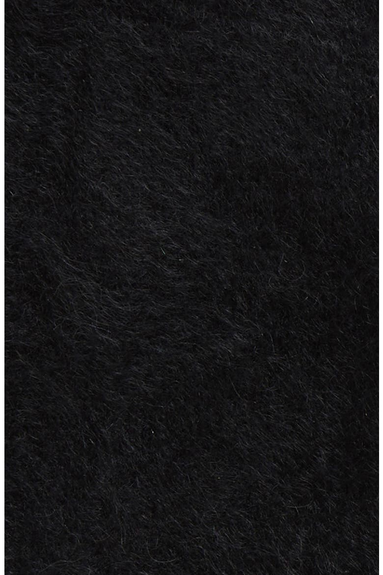 Brushed Cashmere Fingerless Gloves, Alternate, color, BLACK ROCK