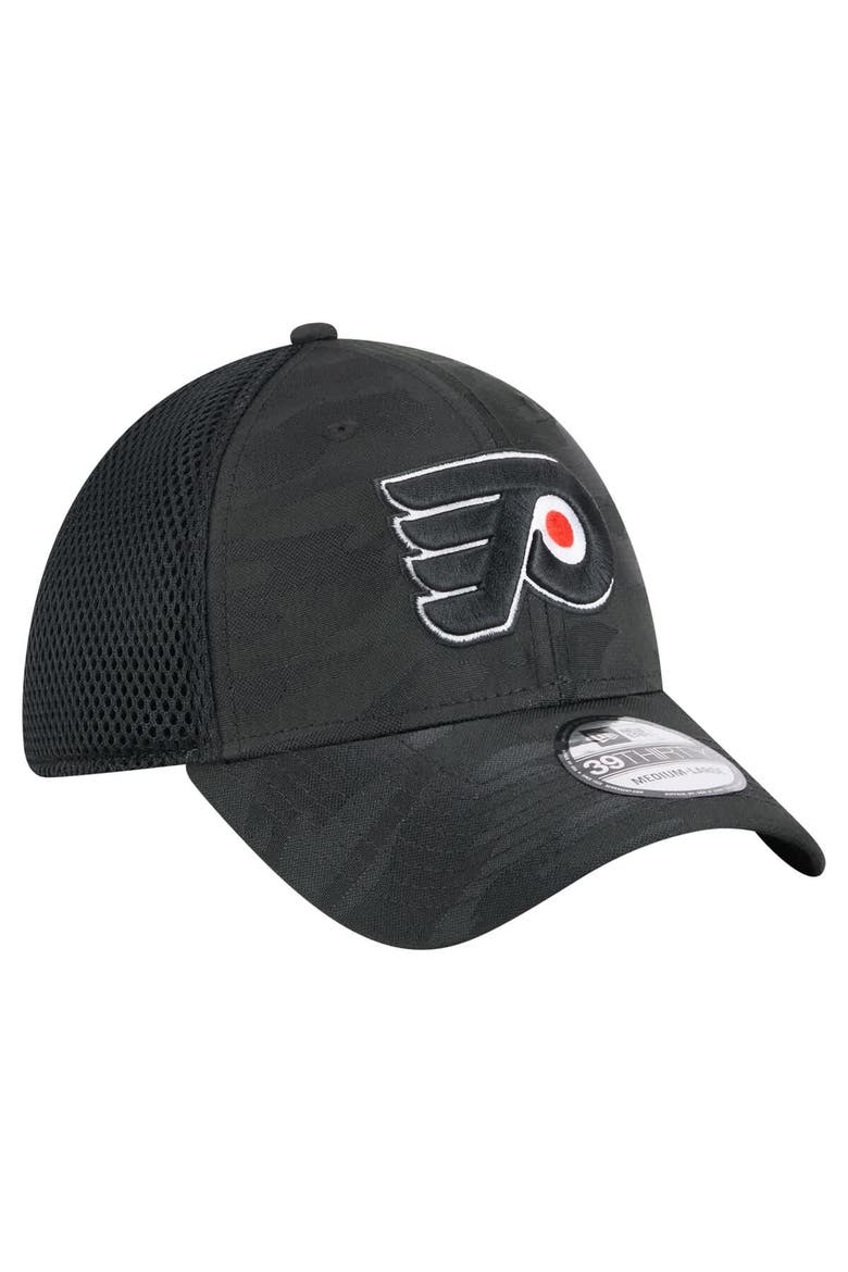 Men's New Era  Black Philadelphia Flyers Active Subtle Camo 39THIRTY Flex Hat, Alternate, color, Black