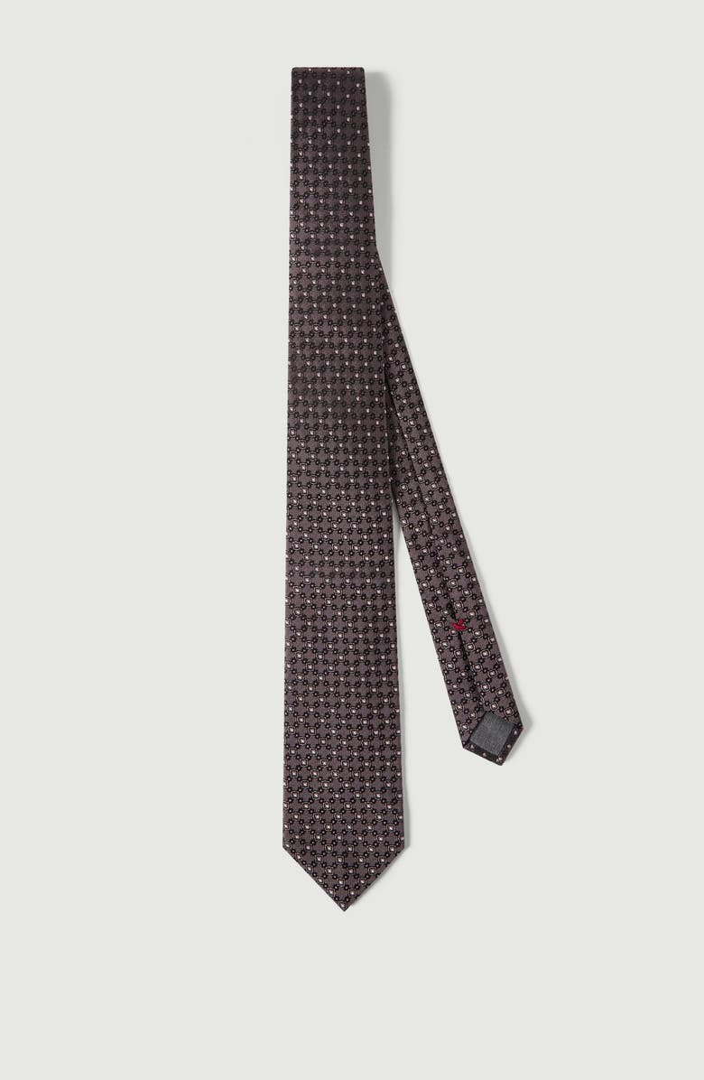 Brunello Cucinelli Silk jacquard tie, Alternate, color, Hazelnut