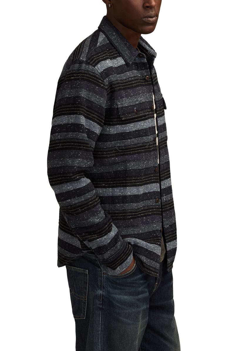 Lucky Brand Snow Heather Flannel Shirt, Alternate, color, Blue Multi