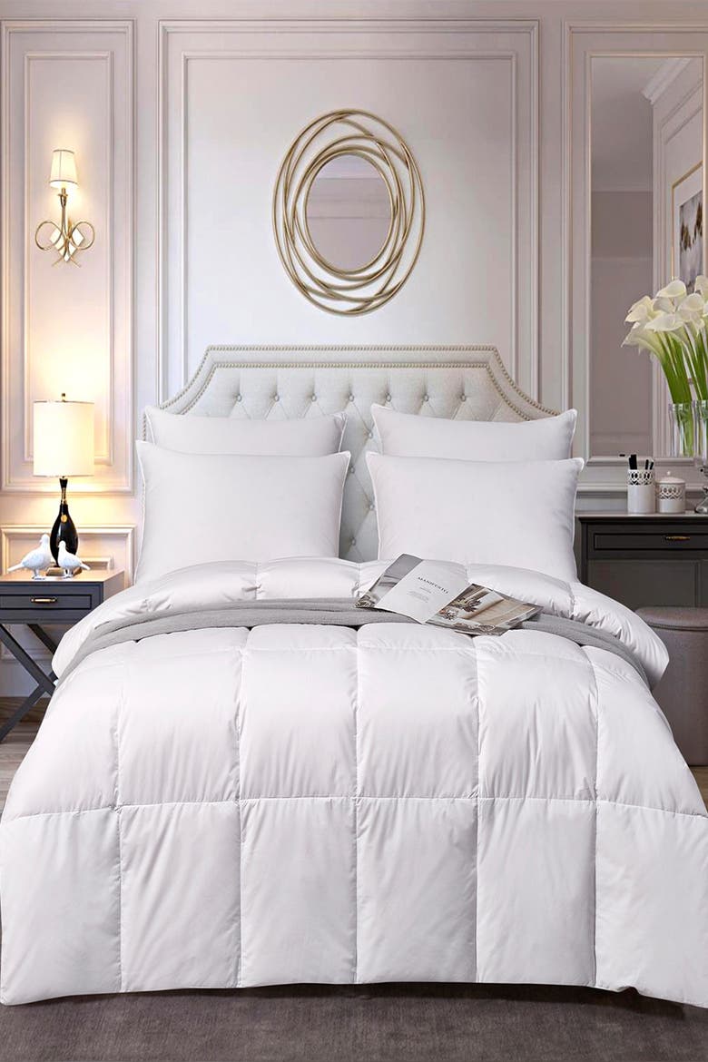 Kathy Ireland Light Warmth White Down Fiber Comforter, Alternate, color, WHITE
