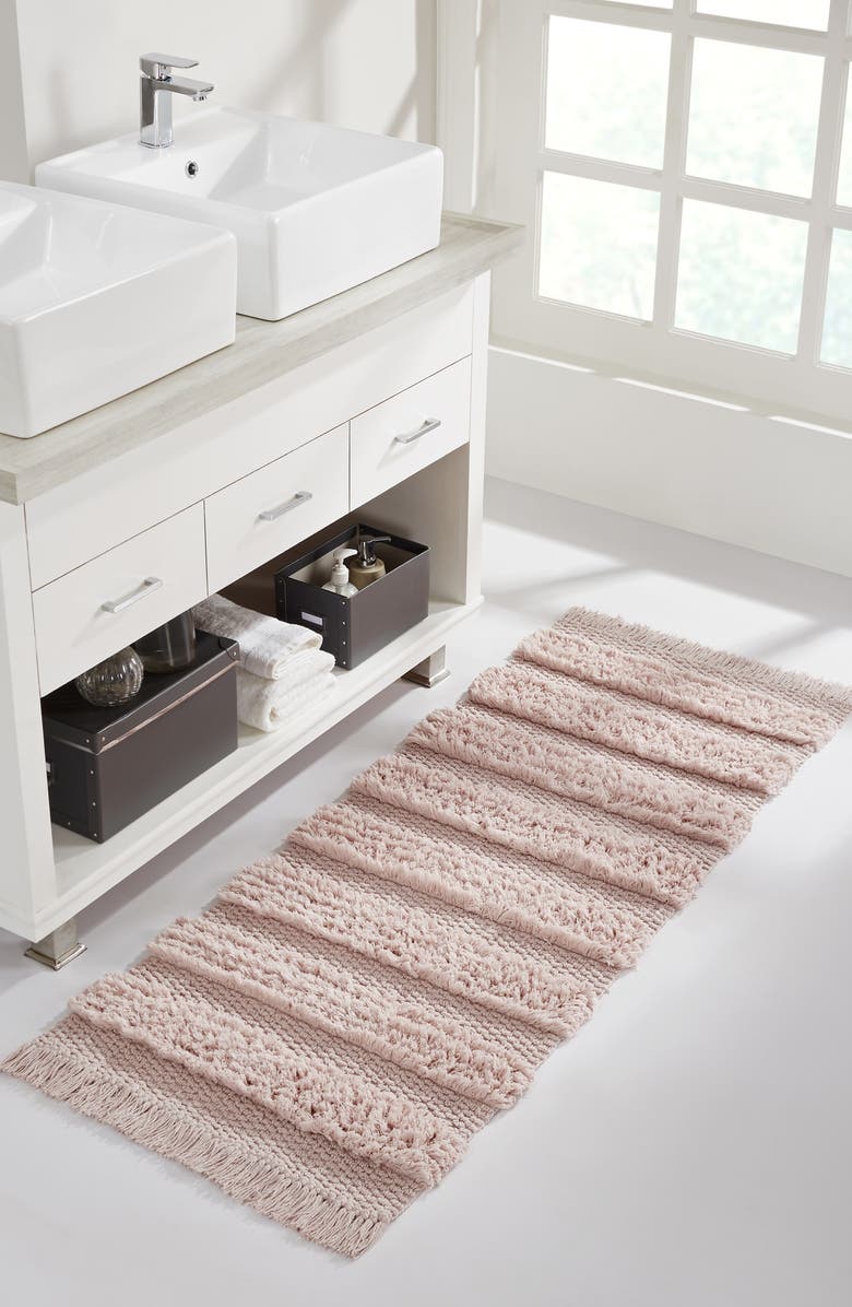 VCNY HOME Savannah Fringe Runner Rug, Alternate, color, Pink