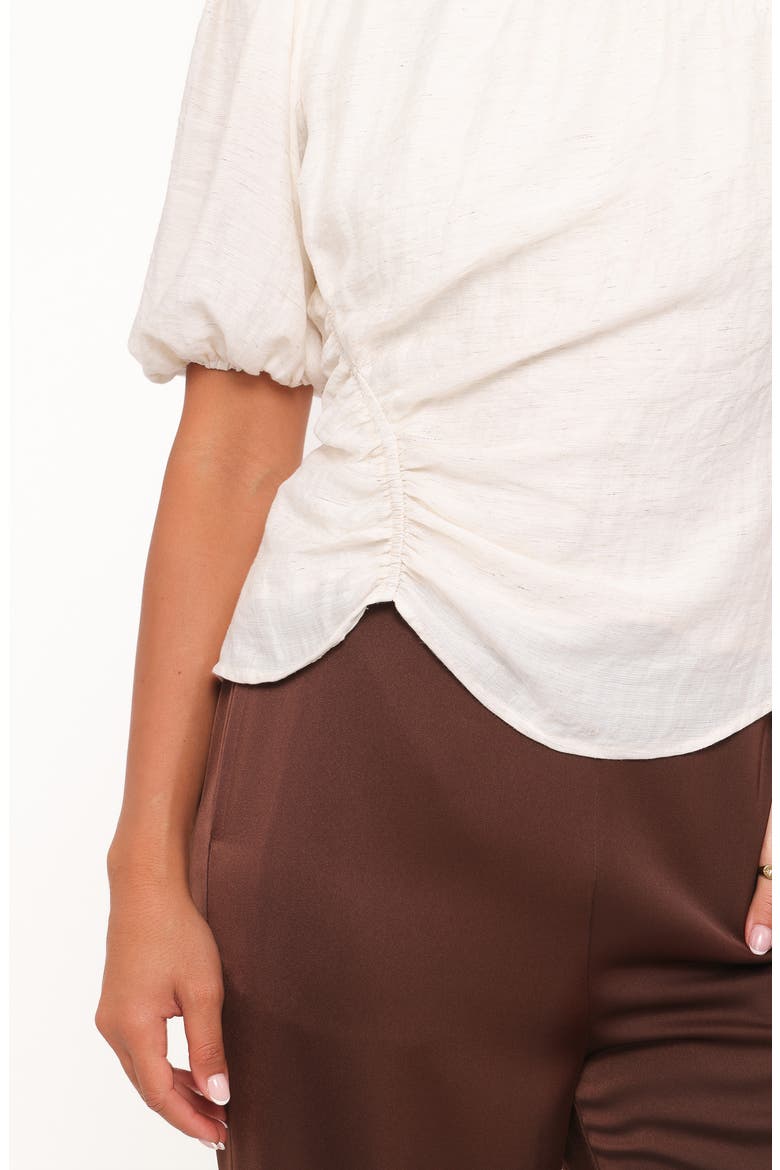 Laurel Puff Sleeve Ruched Top, Alternate, color, IVORY