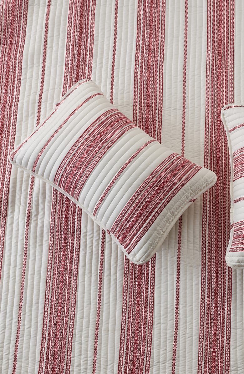 Woven & Weft Stripe Quilt & Sham Set, Alternate, color, Red