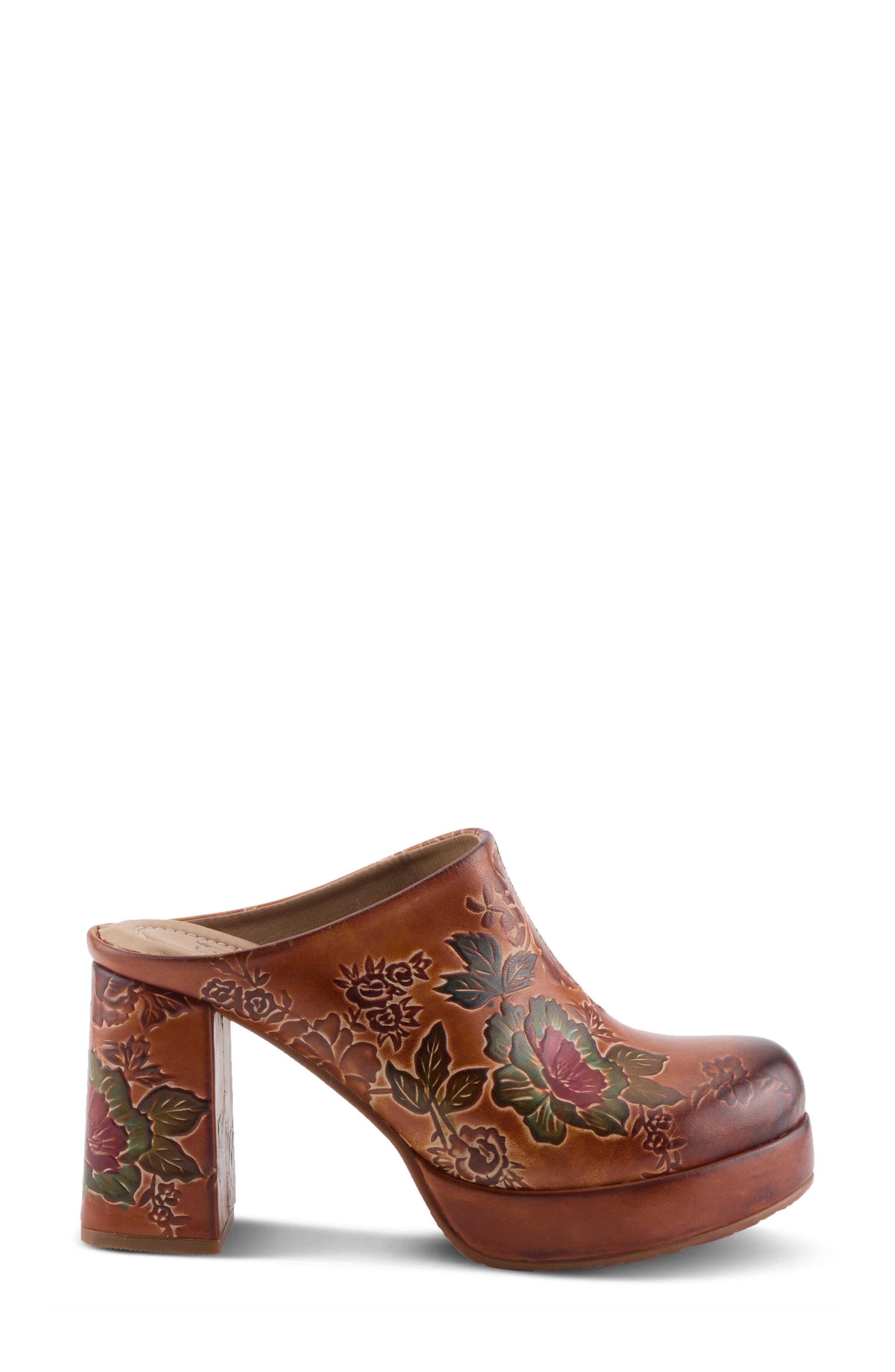 Skyhigh Leather Platform Mule, Alternate, color, CAMEL MULTI