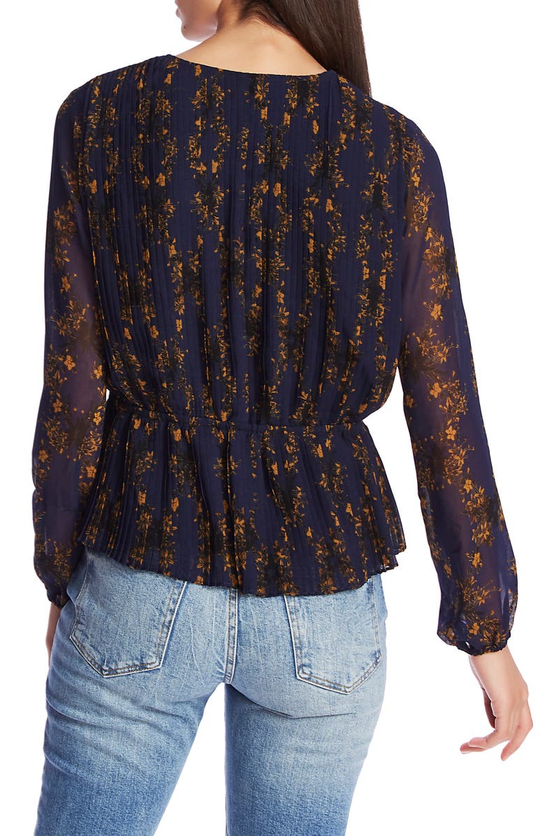 1.STATE Floral Print Pleated Top, Alternate, color, 