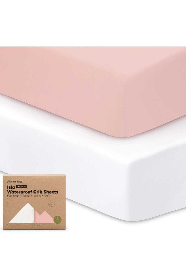 2-Pack Isla [Protect+] Waterproof Crib Sheets, Main, color, Rose