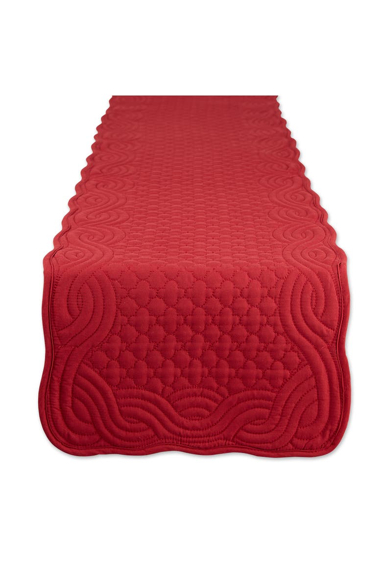 Cranberry Quilted Farmhouse Table Runner, Main, color, Cranberry