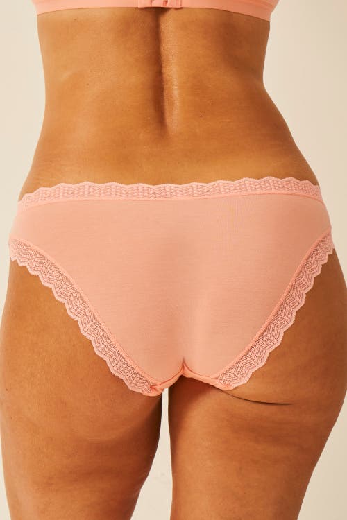 Stripe & Stare Zig Zag Lace Triangle Bralette & Original Knicker Set In Pink