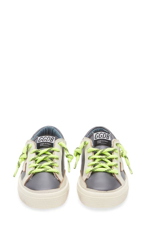 Golden Goose Kids' May Sneaker In White/dark Blue
