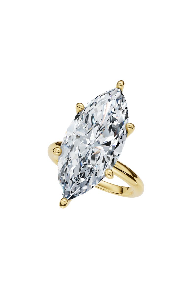 Certified 6Ct Marquise Solitaire Diamond Engagement Ring Lab Grown, Main, color, 14k Yellow Gold