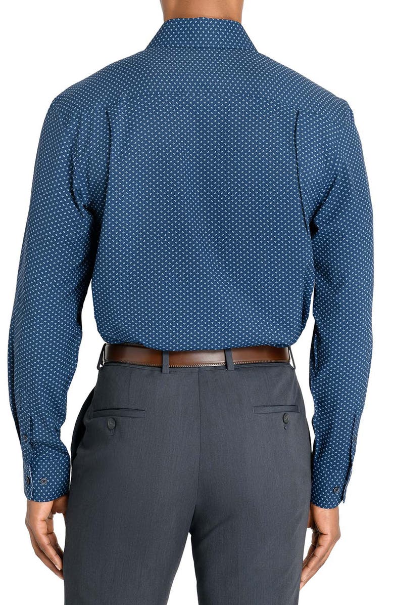 W.R.K Regular Fit Dash Print Performance Dress Shirt, Alternate, color, Navy