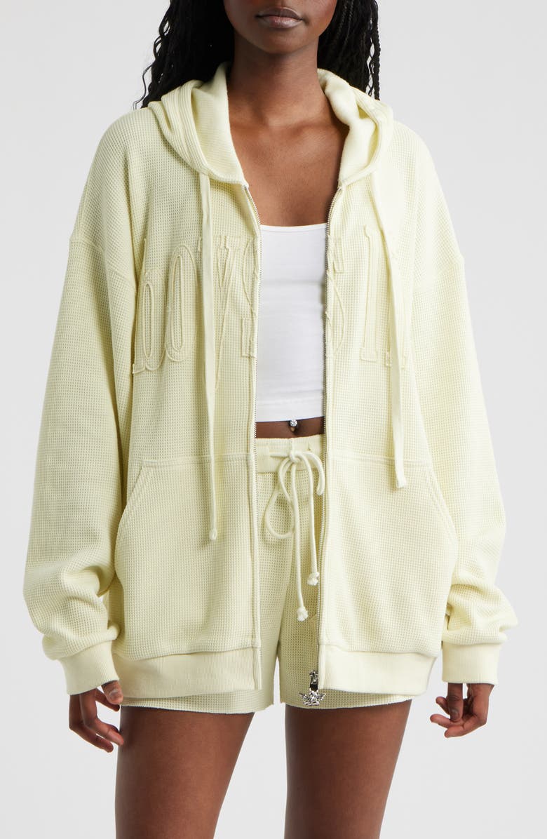 BOYS LIE Butter Me UP Harley Zip Thermal Hoodie, Main, color, Yellow