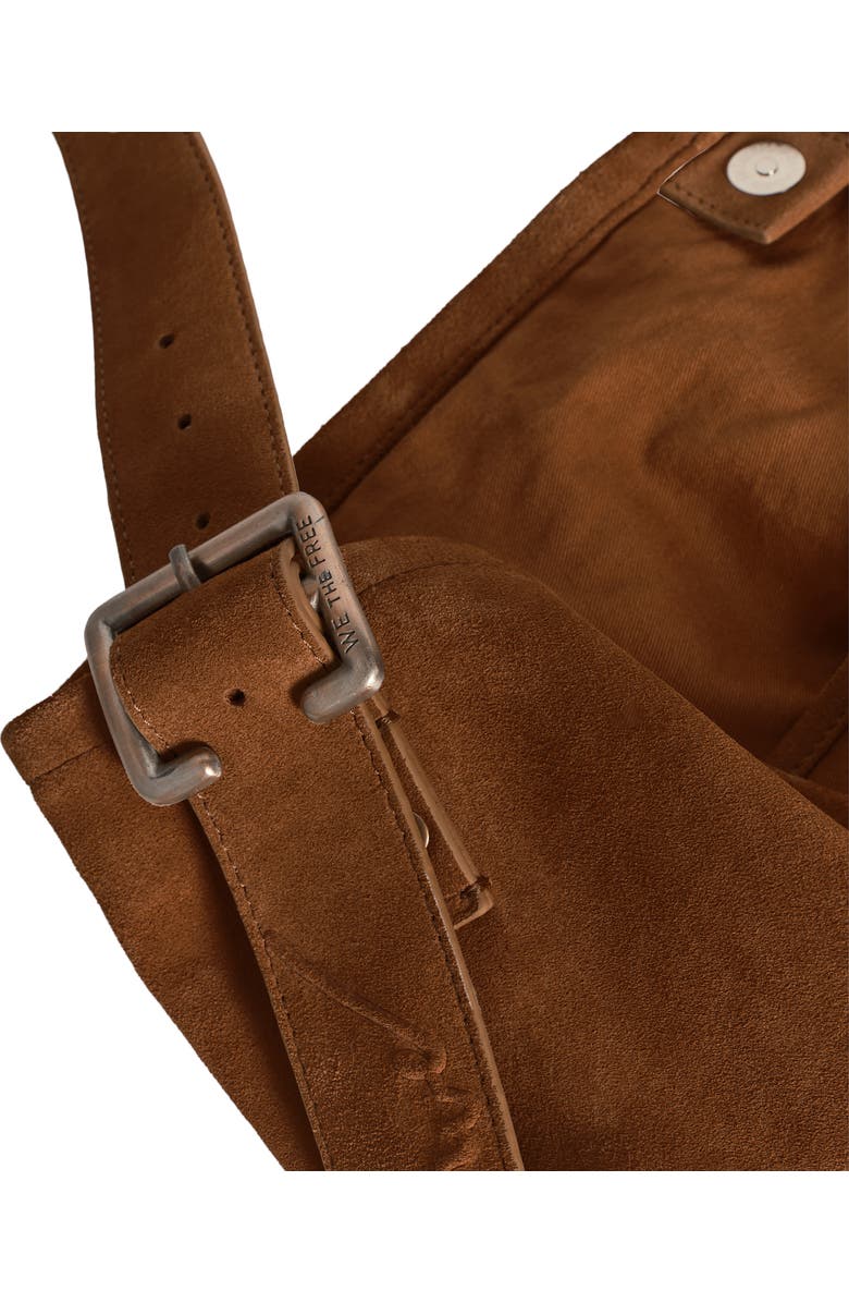 Free People WTF Honor Suede Hobo Bag, Alternate, color, Saddle