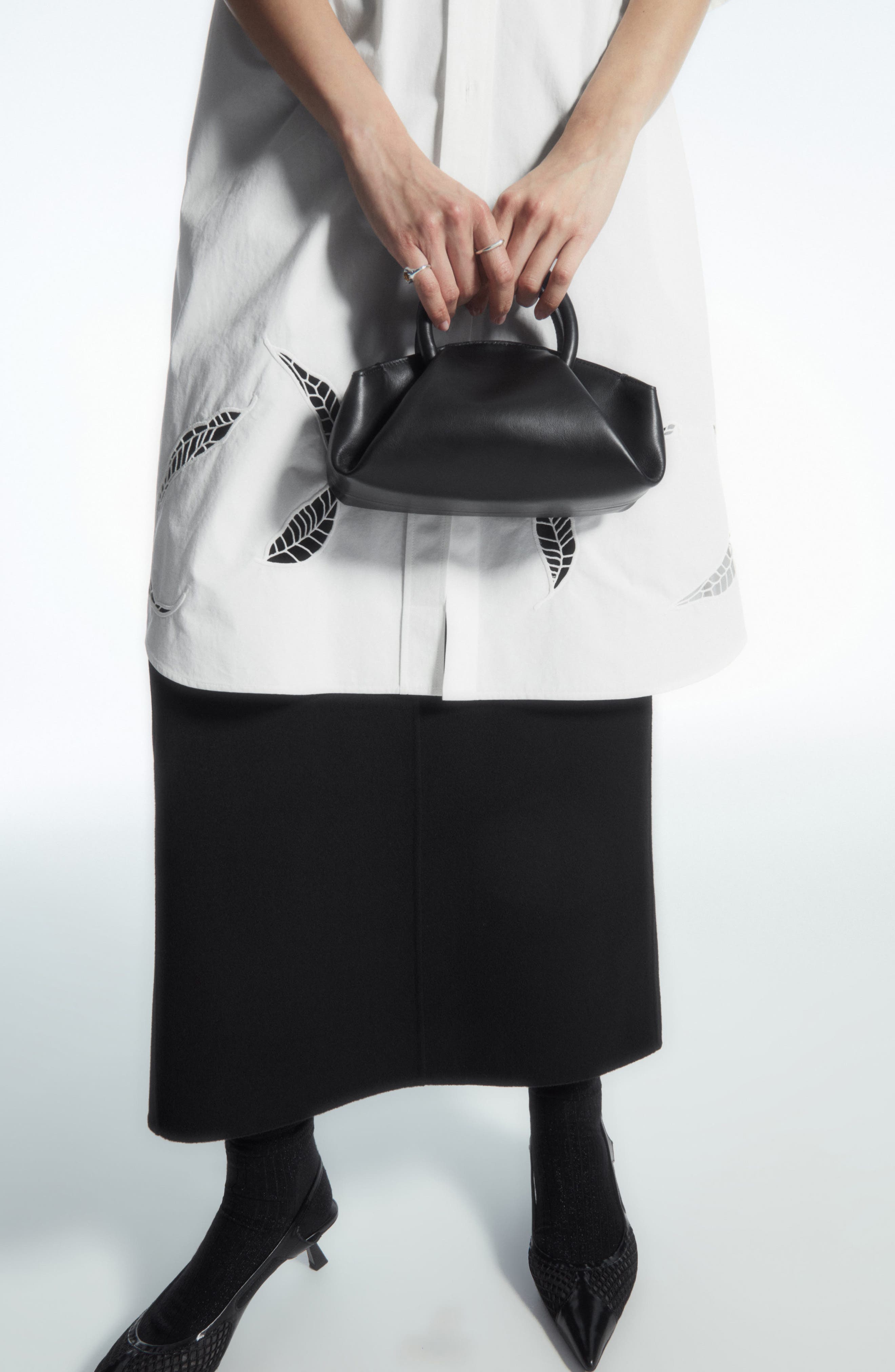Fold Leather Micro Tote Bag, Alternate, color, BLACK DARK
