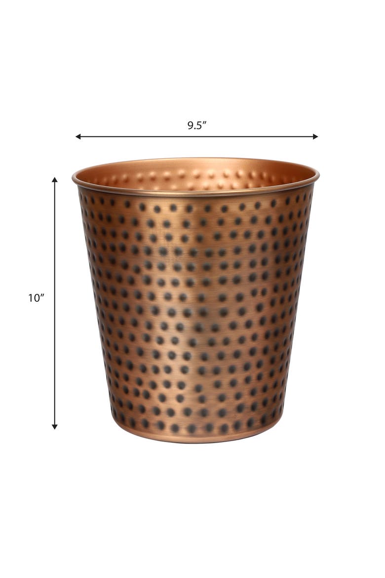 Axel Modern Minimalist Hammered Steel 2-Gallon Wastebasket, Alternate, color, Antique Copper
