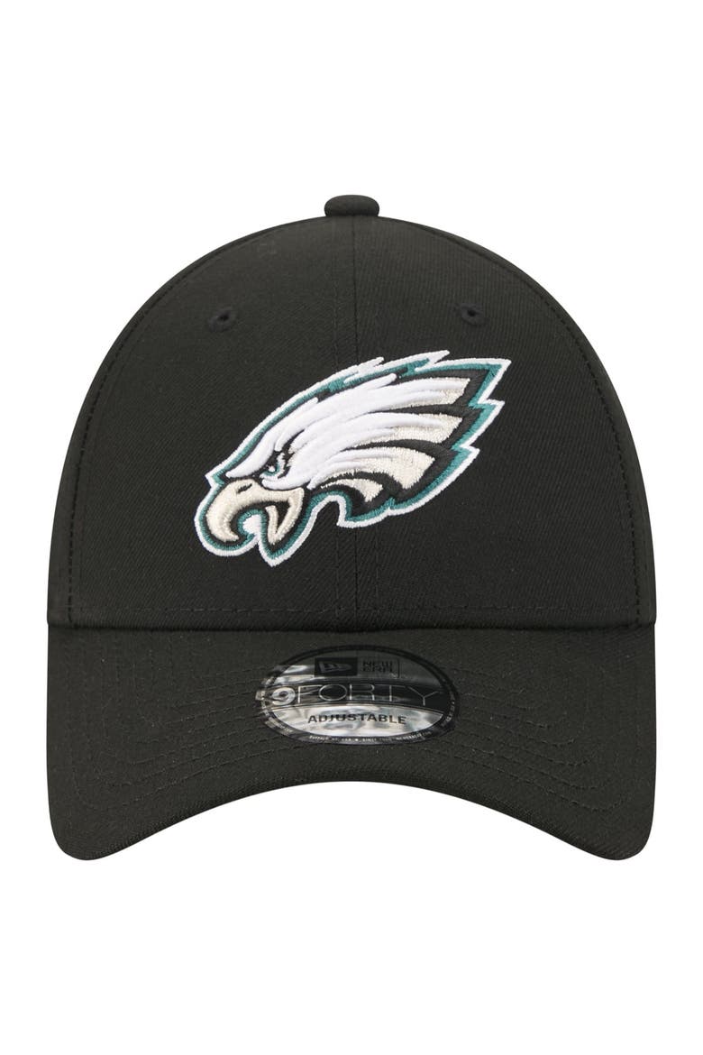 Men's New Era  Black Philadelphia Eagles Core Team 9FORTY Adjustable Hat, Alternate, color, Black
