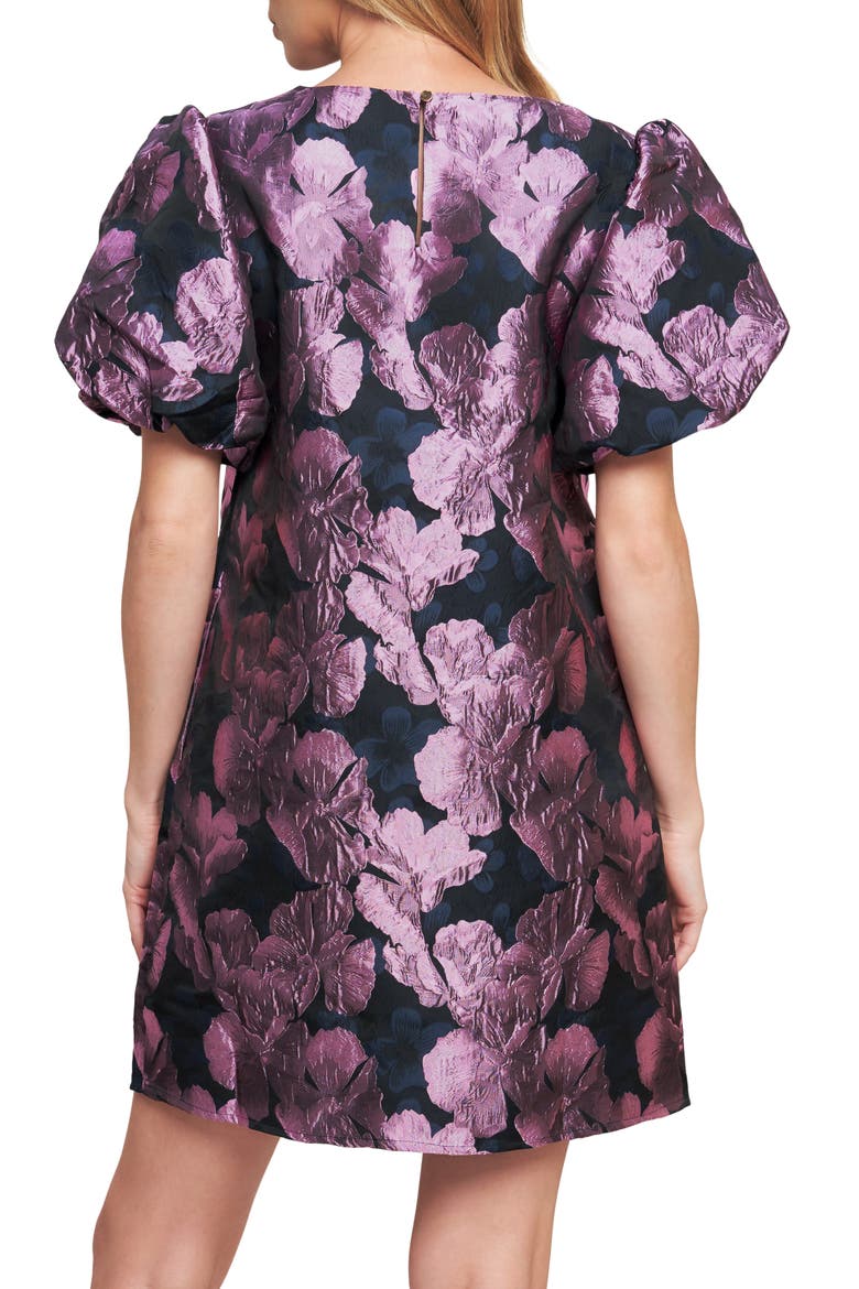 Puff Sleeve Textured Minidress, Alternate, color, BLACK ORCHID