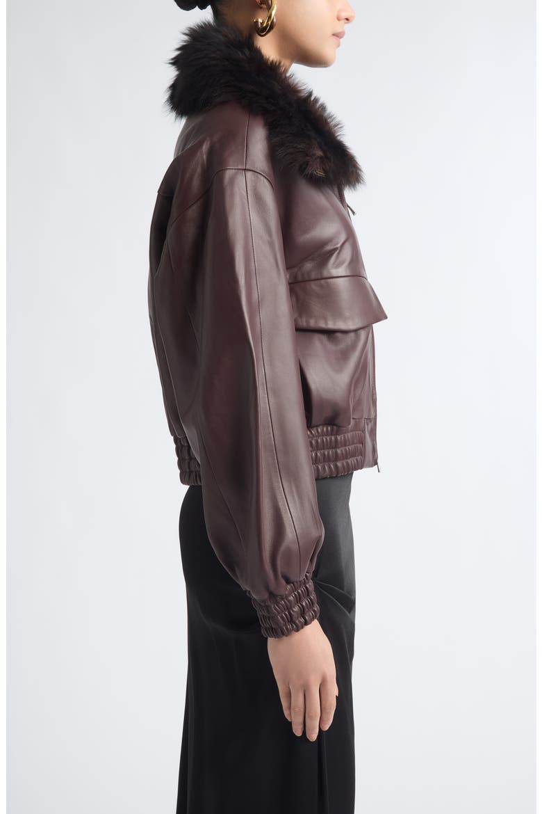 Ellery Leather Jacket, Alternate, color, BROWN