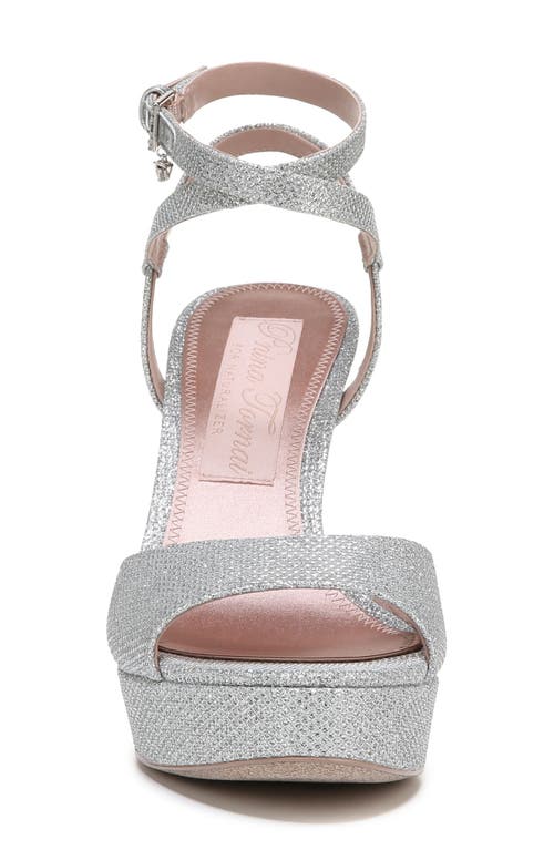 Naturalizer Pnina Tornai For Ai Ankle Strap Platform Sandal In Silver Glitter Fabric