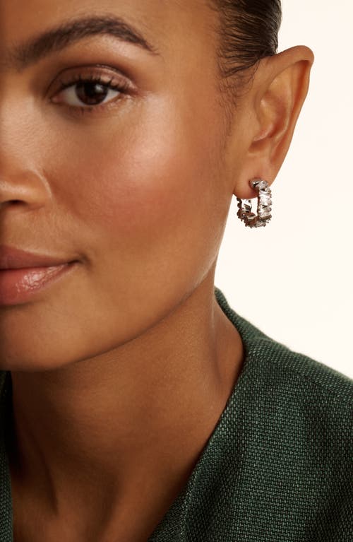 Ted Baker Clarence Crystal Cluster Hoop Earrings In Silver Tone Clear Crystal