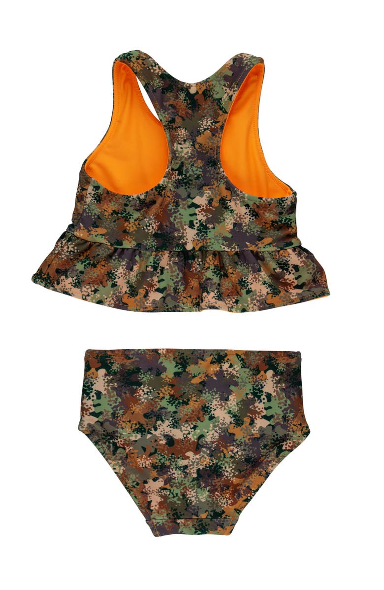 RuffleButts UPF50 Sun Protected Reversible Peplum Tankini, Alternate, color, Classic Camo