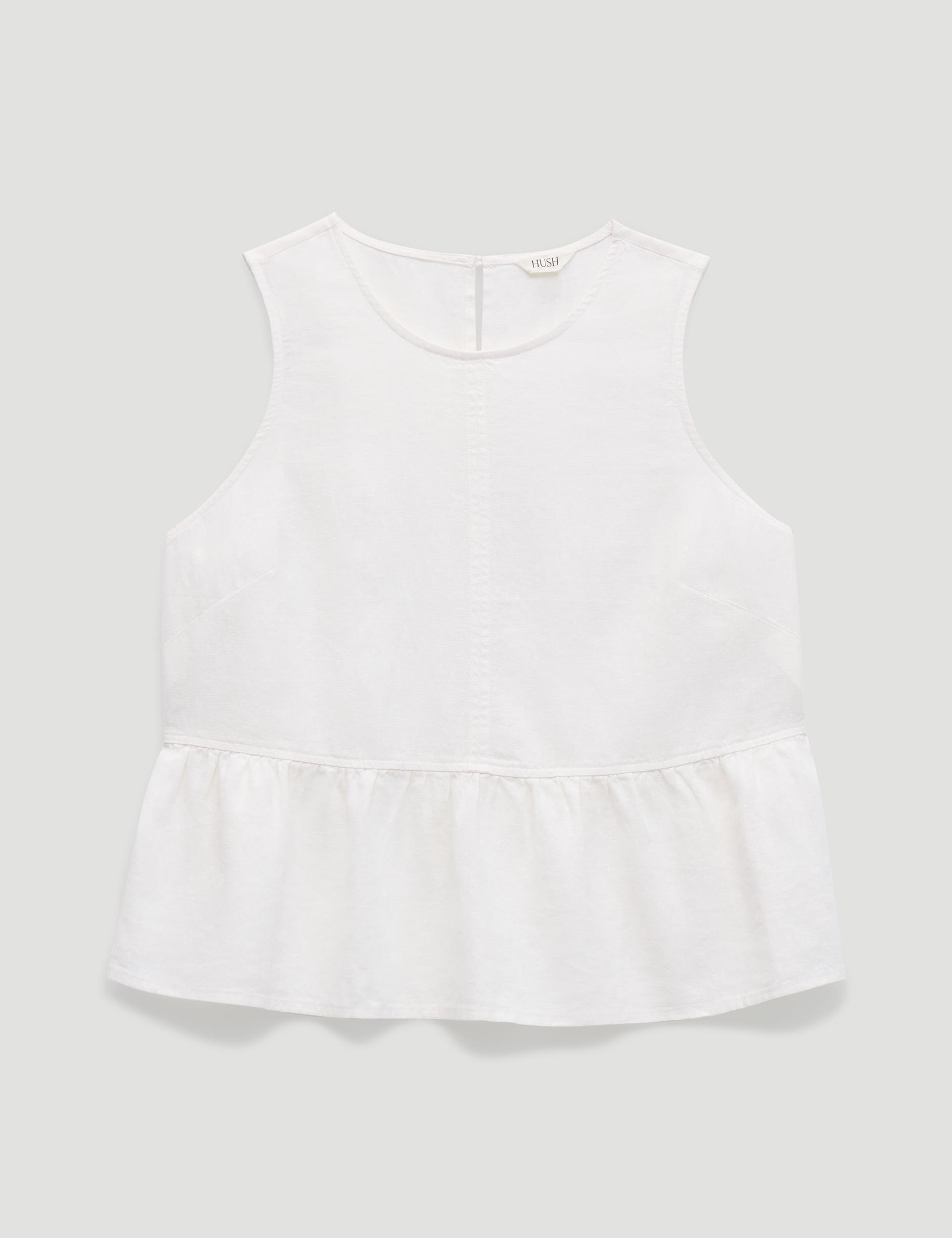 Nomie Linen Blend Peplum Top - image 2