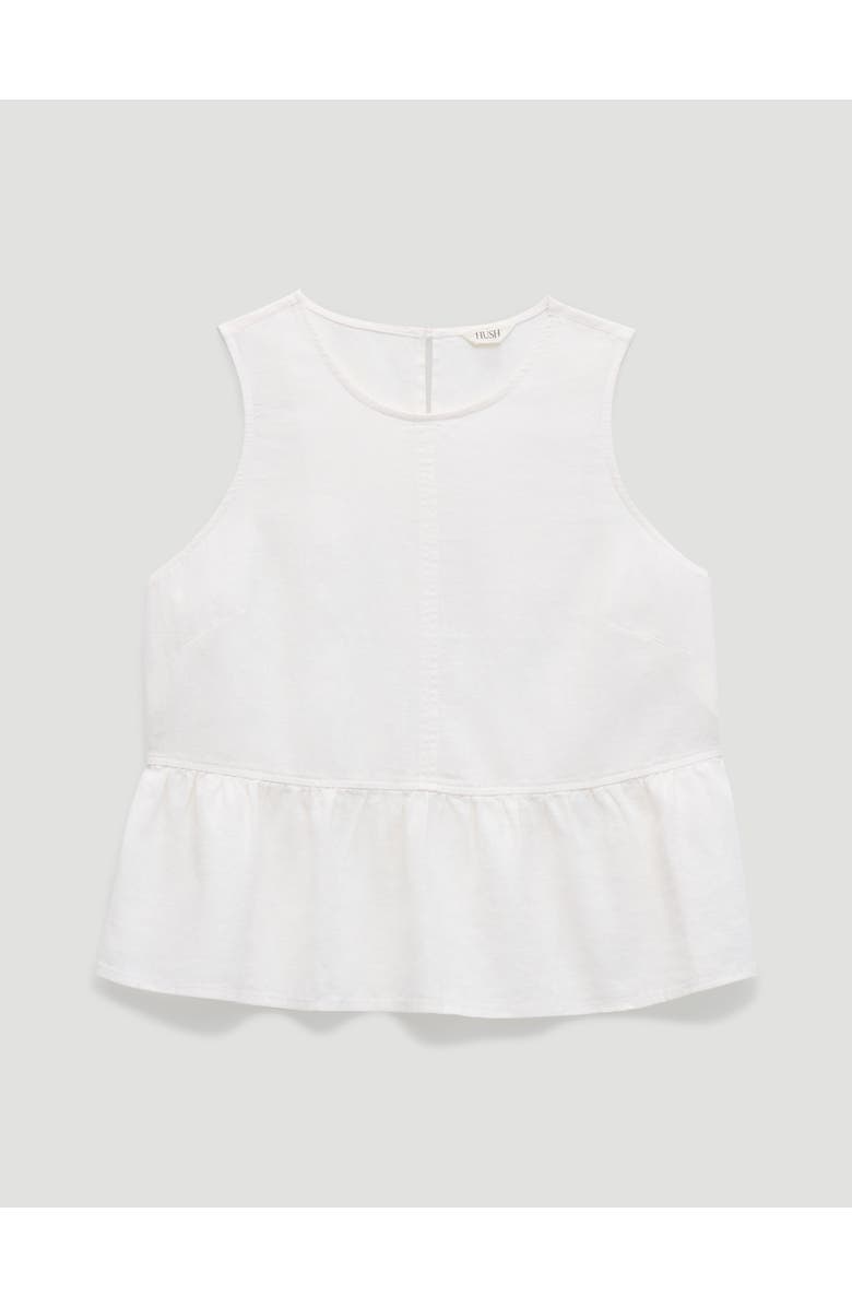 Hush Nomie Linen Blend Peplum Top, Alternate, color, White