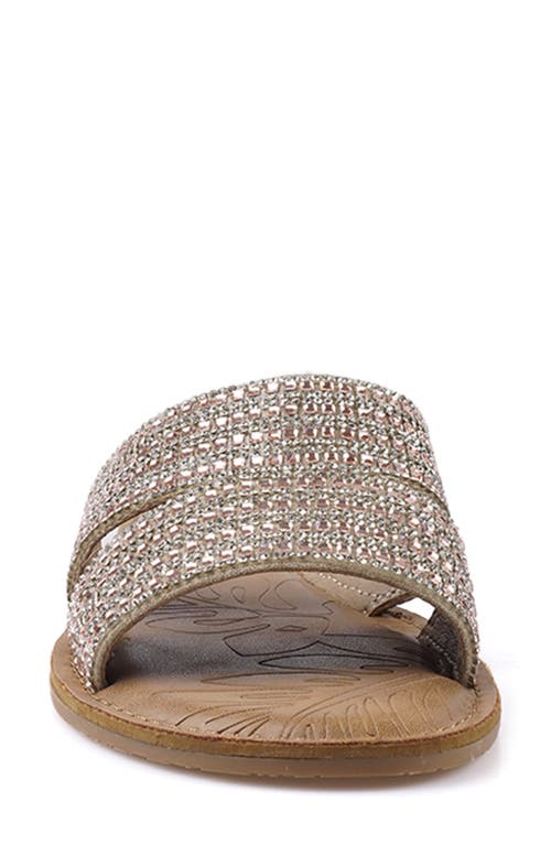 ROCK & CANDY ROCK AND CANDY DOUBLE CUTOUT CRYSTAL SLIDE SANDAL 
