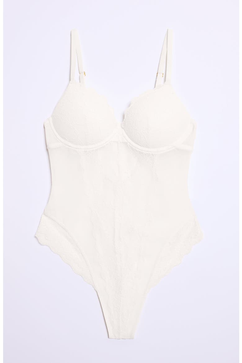Lace Lift Up Teddy, Alternate, color, Ecru