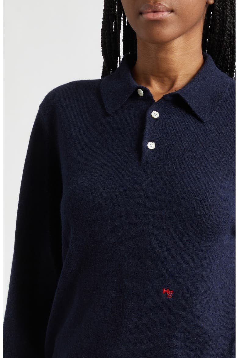 Wool & Cashmere Polo Sweater, Alternate, color, NAVY