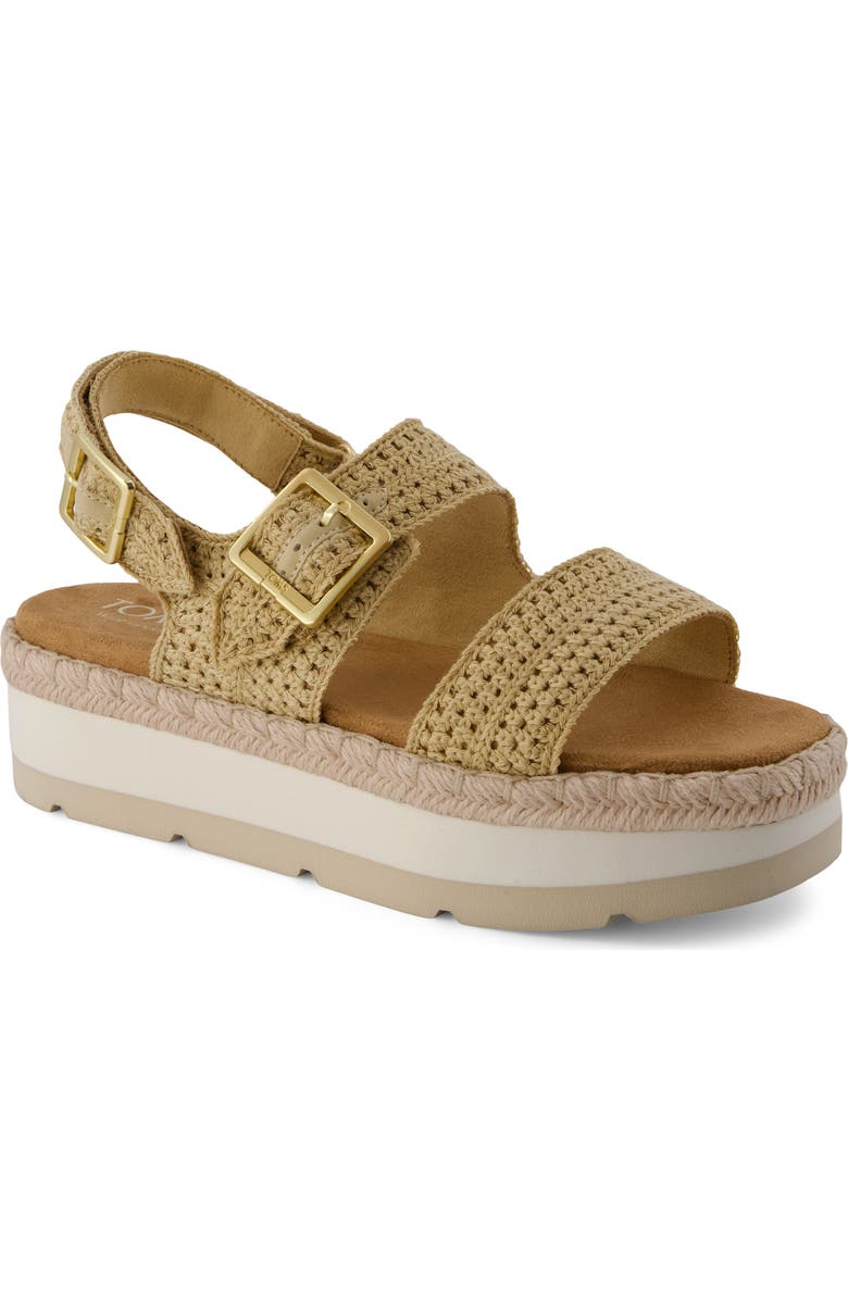 TOMS Giana Flatform Sandal, Main, color, Dark Beige