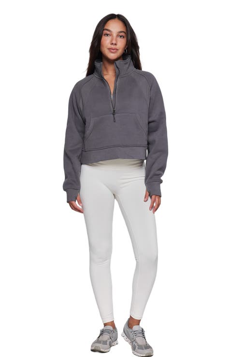 Effortless Fleece Crop Half Zip Sweatshirt