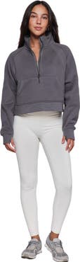 Rebody Active Effortless Fleece Crop Half Zip Sweatshirt