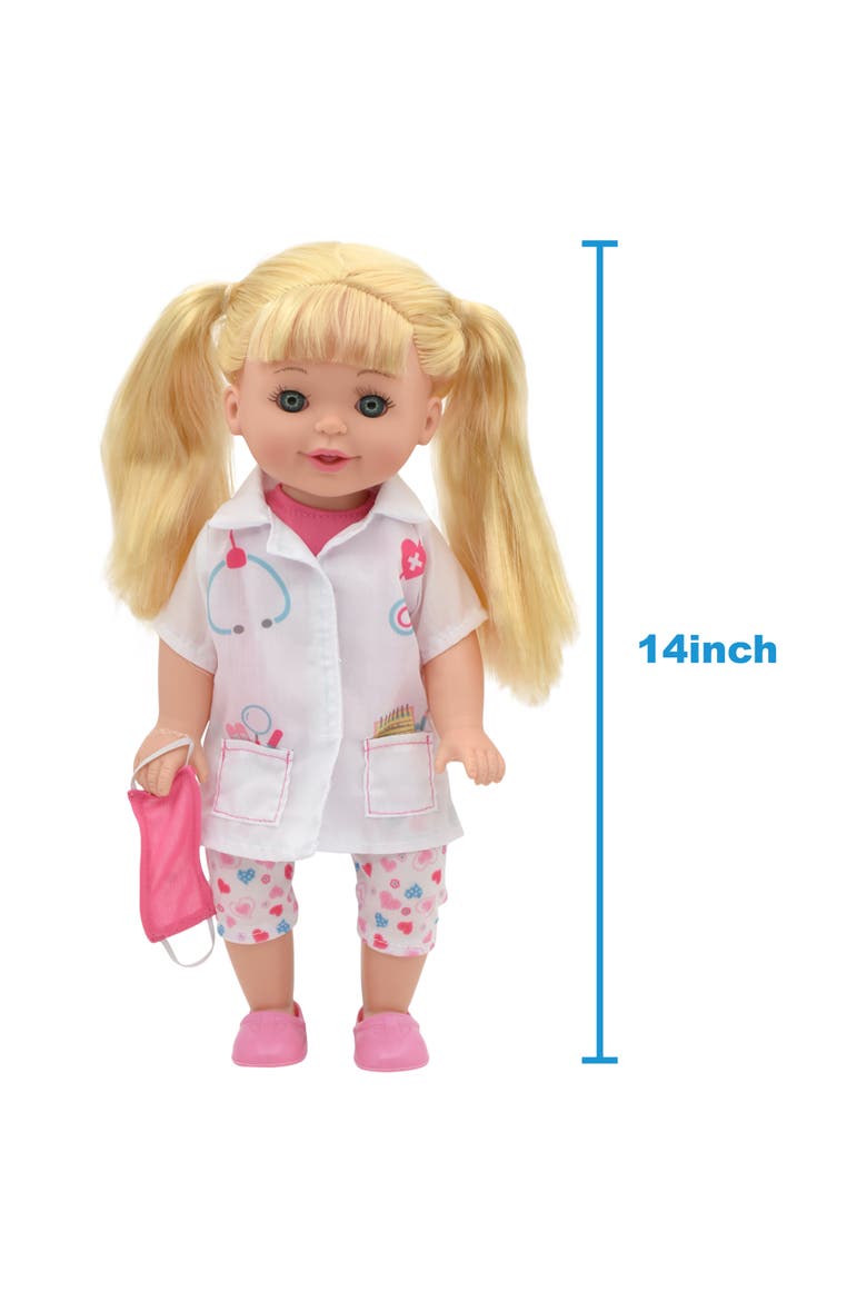 Talking Doctor Playset 14" Blonde Doll 6Pc, Alternate, color, Multicolored