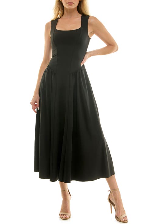 Square Neck Stretch Corset Dress