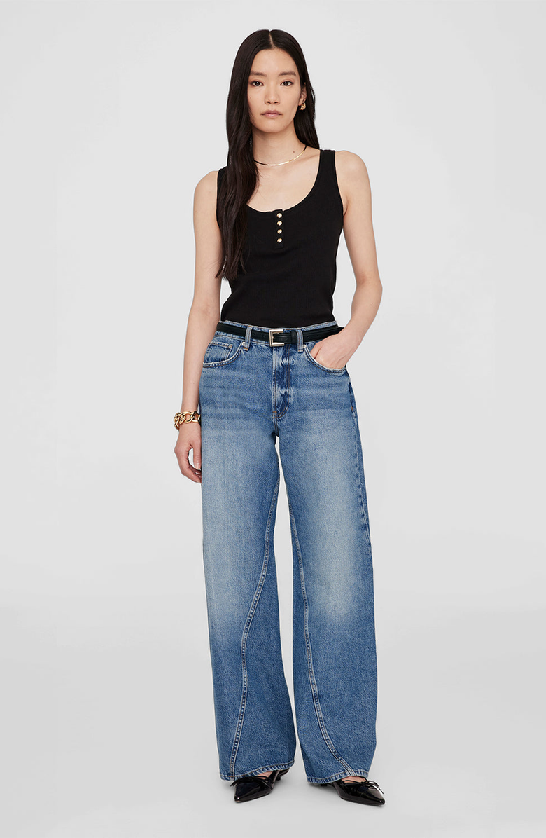 ANINE BING Alessia Tank Top, Main, color, Black