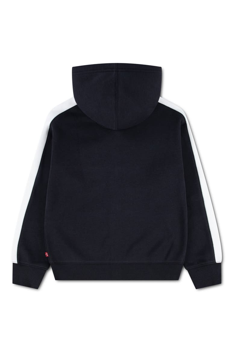 Kids' Colorblock Full Zip Hoodie, Alternate, color, JET BLACK