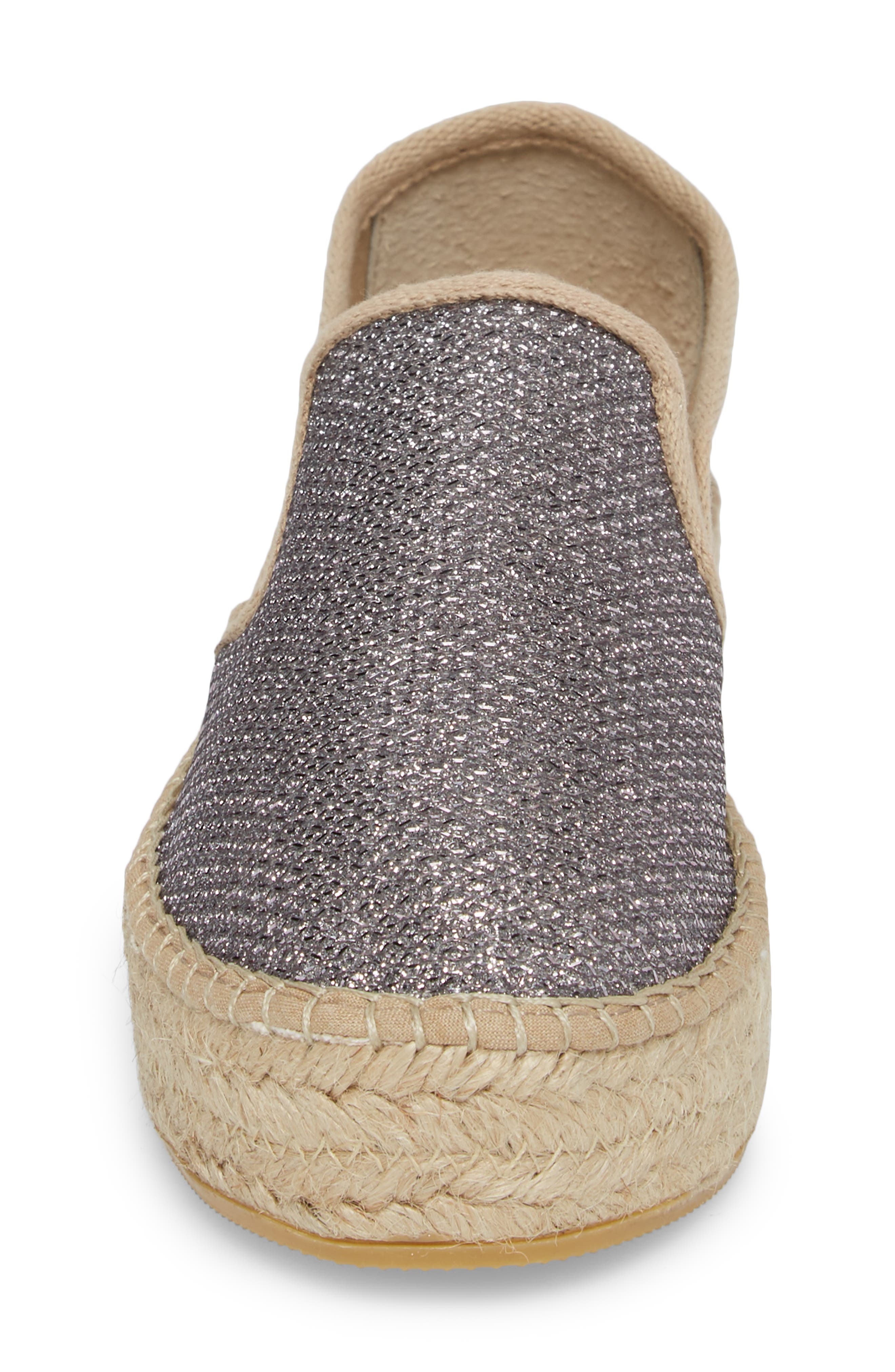 Fonda Platform Espadrille Sneaker, Alternate, color, LEAD FABRIC