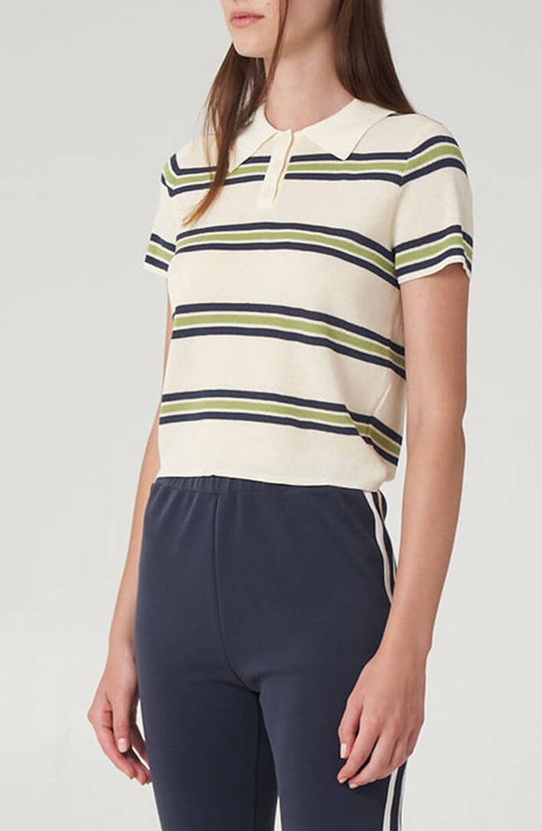 Find Me Now Olive Stripe Knit Polo Shirt, Alternate, color, Lt/ Pastel Green
