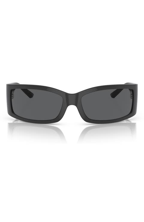 61mm Polarized Rectangular Sunglasses