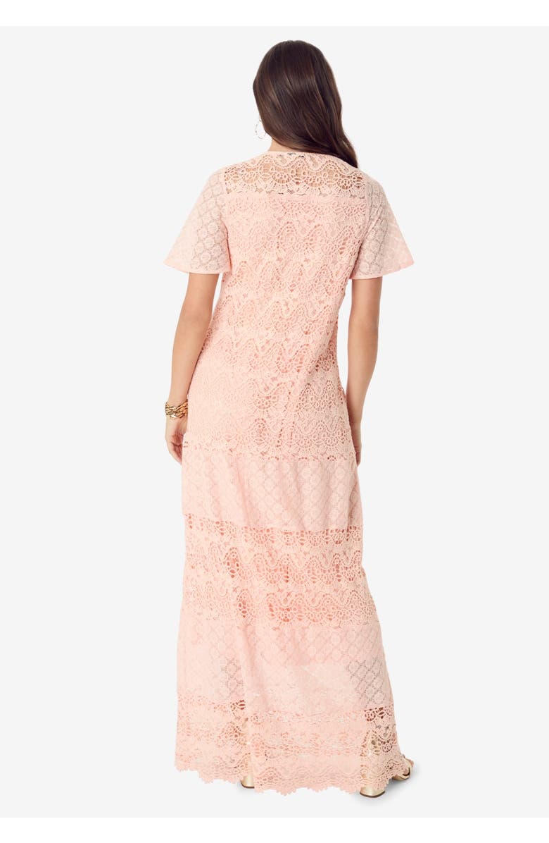 Roaman's Crochet Lace Maxi Dress, Alternate, color, Mystic Pine