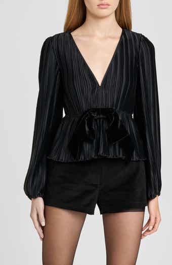 WAYF Melissa Plissé Bow Top